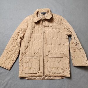 Vintage Tan Quilted Jacket Brown quilted Chore Coat Jacket liner jacket